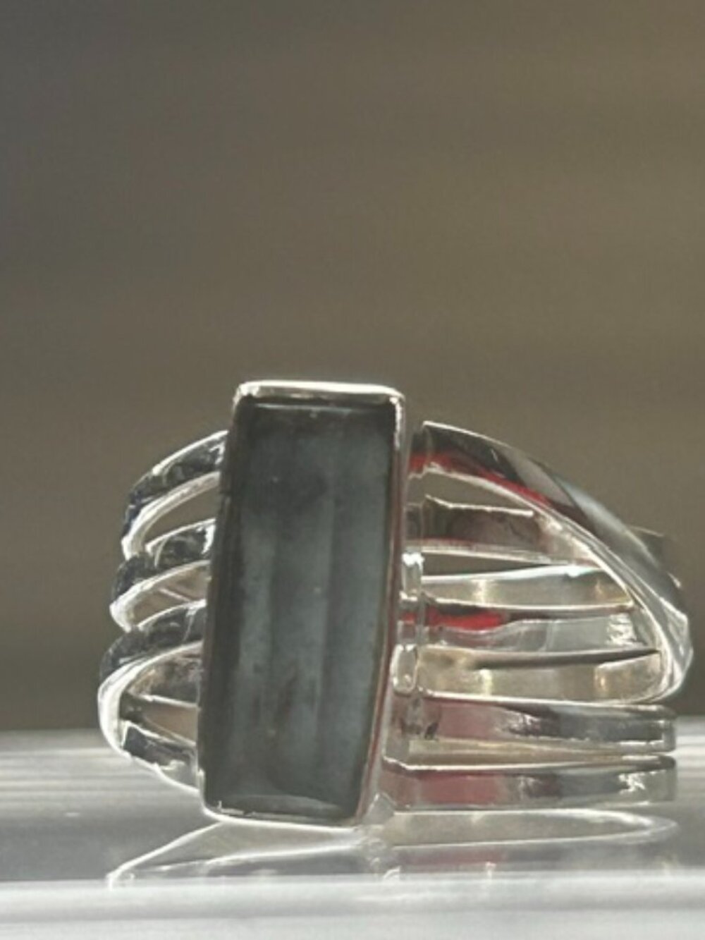 Raw Aquamarine Sterling Silver Ring, Size 5